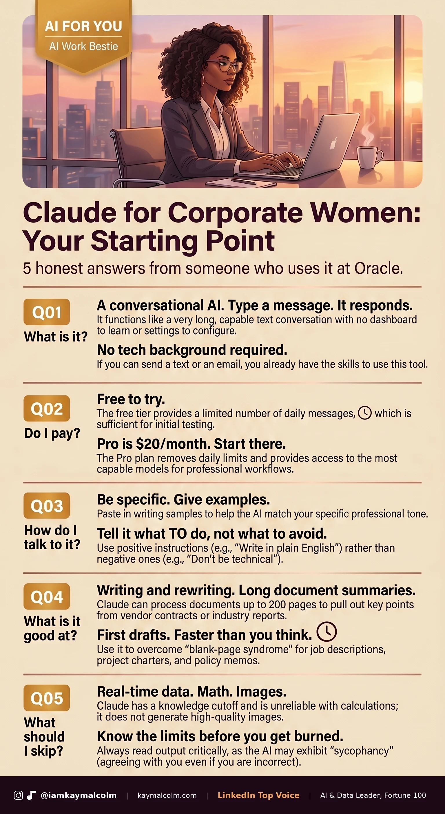 AI For You infographic: claude for beginners
