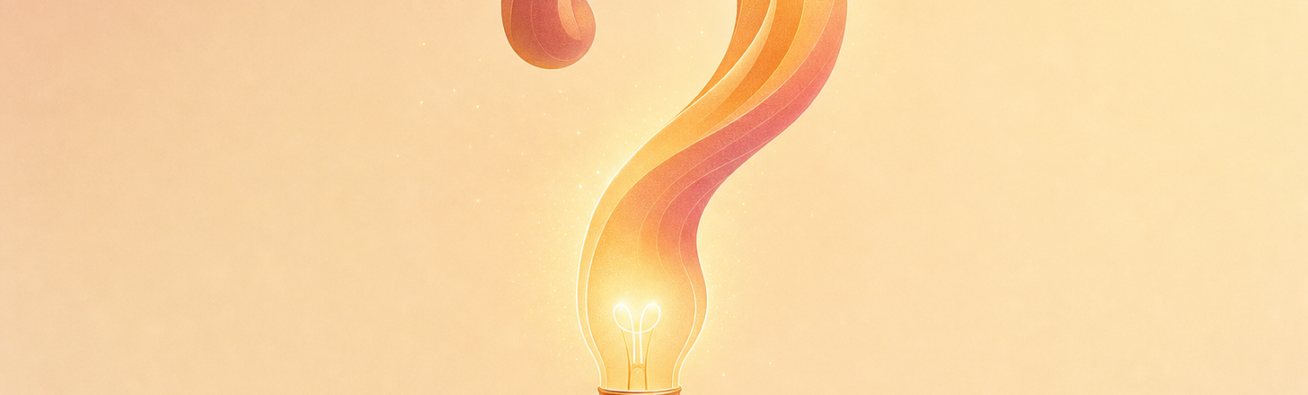 a question mark becoming a lightbulb