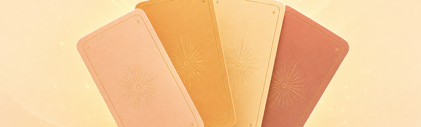 four cards fanned out
