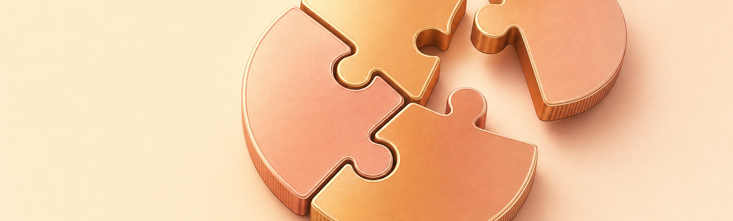 tokens shaped as interlocking puzzle pieces